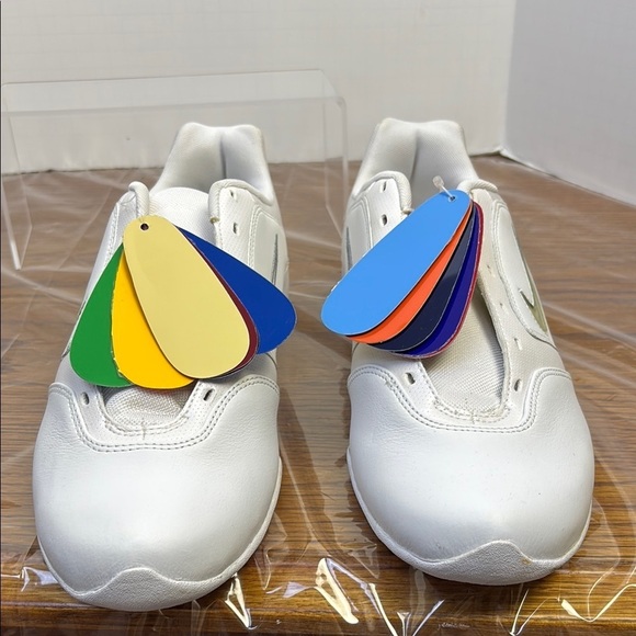 Nike White rebel sideline insert Sneakers with interchangeable colored Swoosh - Picture 3 of 6